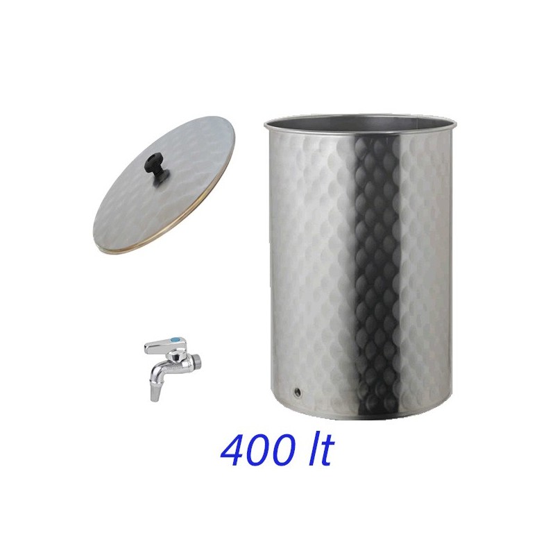 SERBATOIO INOX 4F VINO OLIO CON RUBINETTO LT  400
