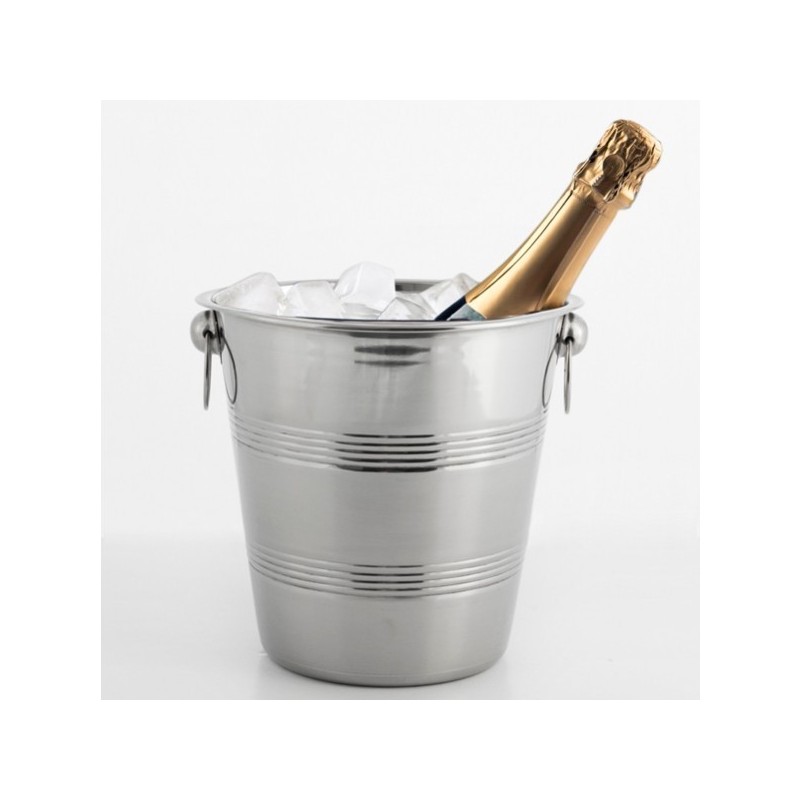 Secchio in acciaio porta bottiglie vino da tavolo - 22x21 cm - 4 lt