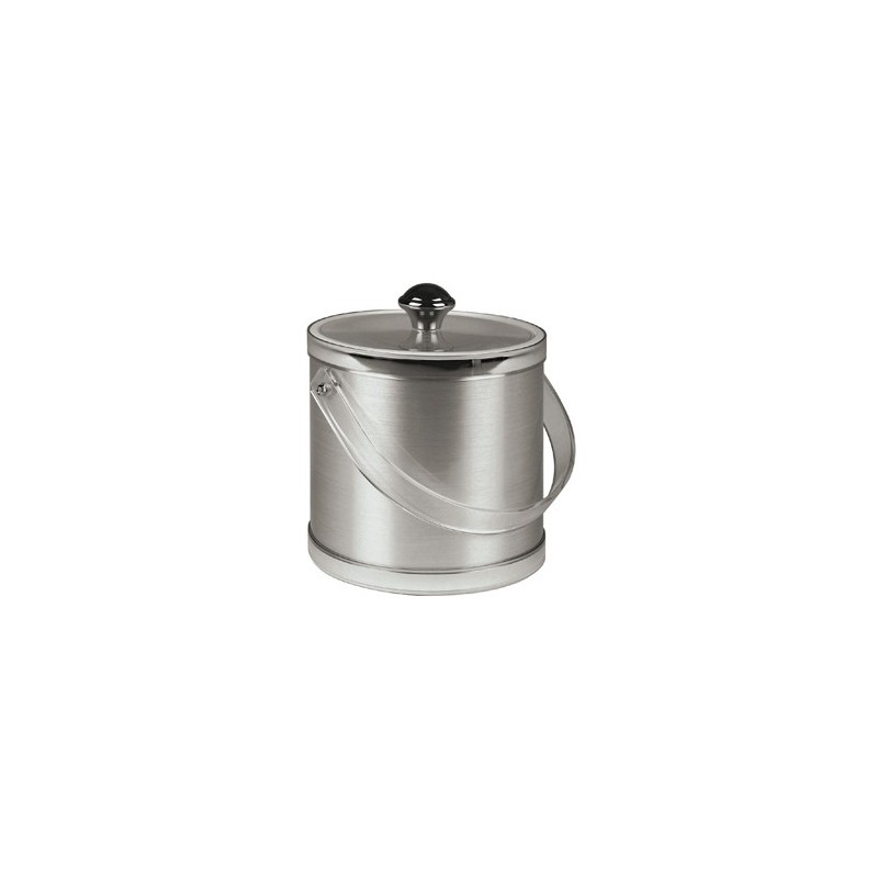 Secchiello termico per barman in acciaio inox con coperchio e pinza per conservazione ghiaccio