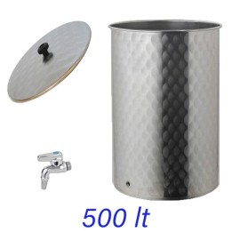 SERBATOIO INOX 4F VINO OLIO CON RUBINETTO LT  500