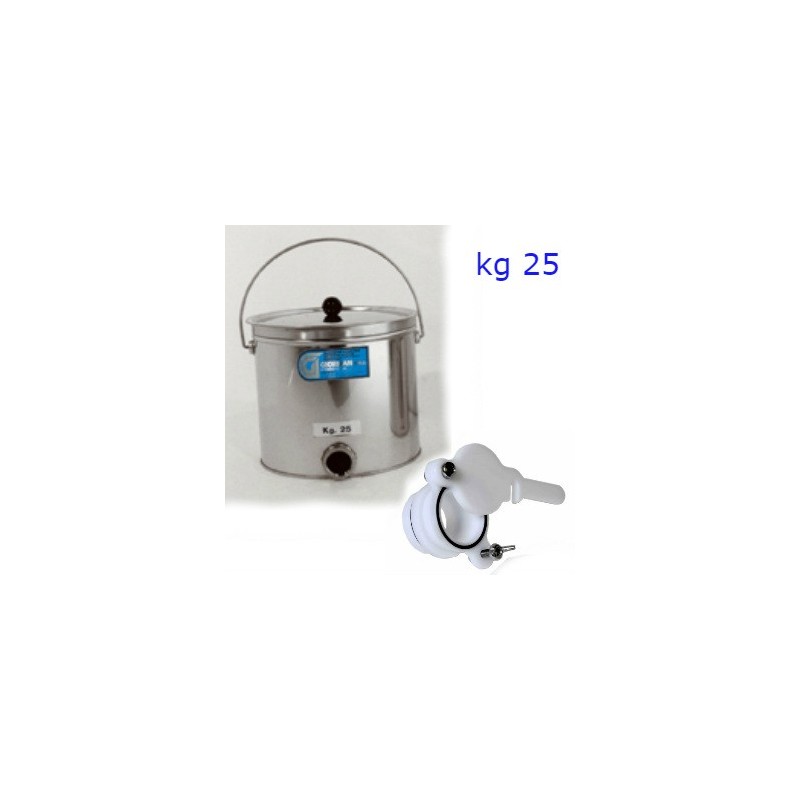 SECCHIO SOTTOSMELATORE INOX 25 KG CON RUBINETTO