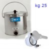 SECCHIO SOTTOSMELATORE INOX 25 KG CON RUBINETTO