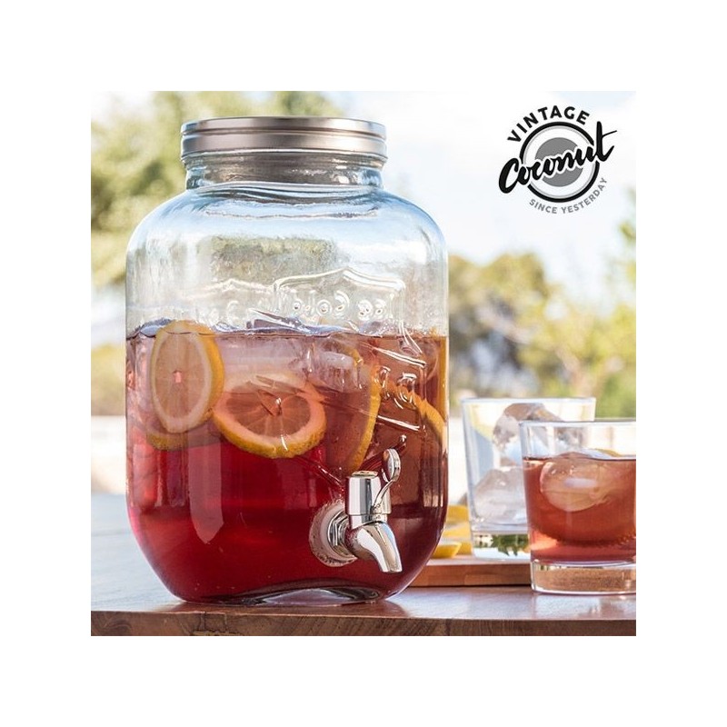 BARATTOLO DISPENSER IN VETRO CON RUBINETTO DA 3,5 Lt