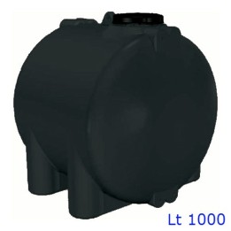 SERBATOIO ORIZZONTALE CON Lt 1000 NERO C/RACCORDI IN OTTONE