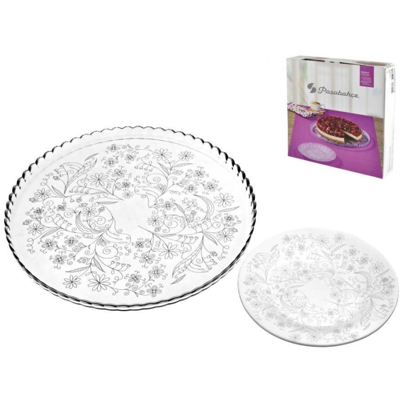 SERVIZIO DESSERT IN VETRO DECORATO Pz 7