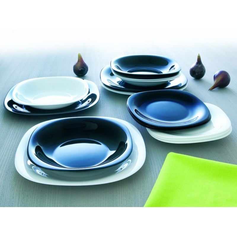 Luminarc - Servizio piatti 18 pz Carine Black e White (Bianco e Nero)