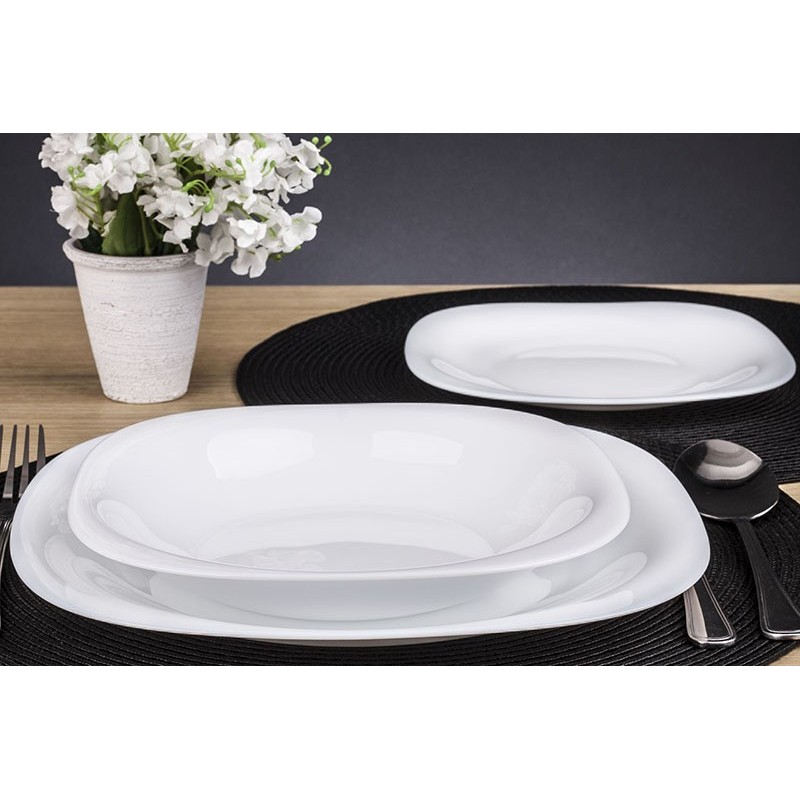 SERVIZIO PIATTI DA TAVOLA IN ARCOPAL Pz 18 CARINE WHITE LUMINARC