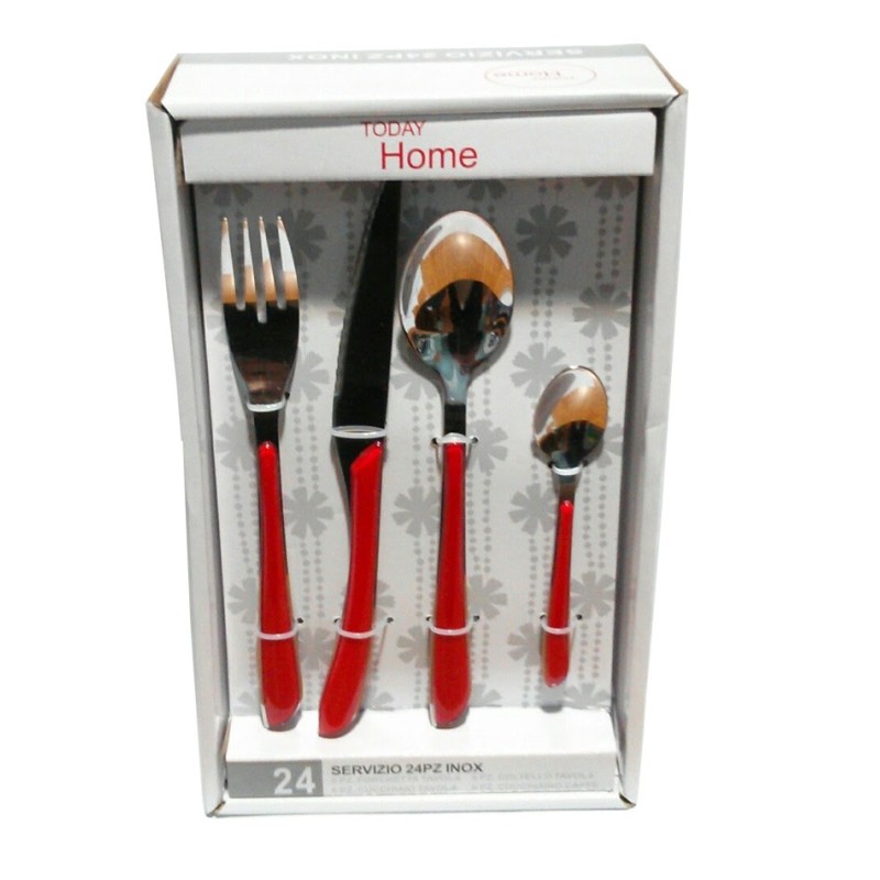 SERVIZIO POSATE TODAY HOME Pz 24 ROSSO