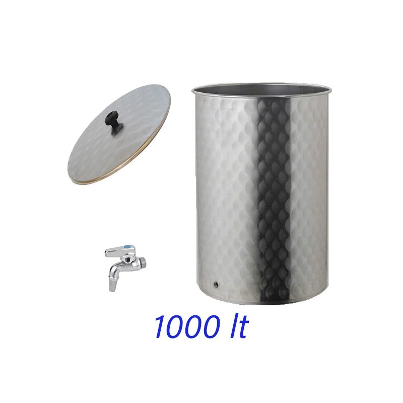 SERBATOIO INOX 4F VINO OLIO CON RUBINETTO LT 1000