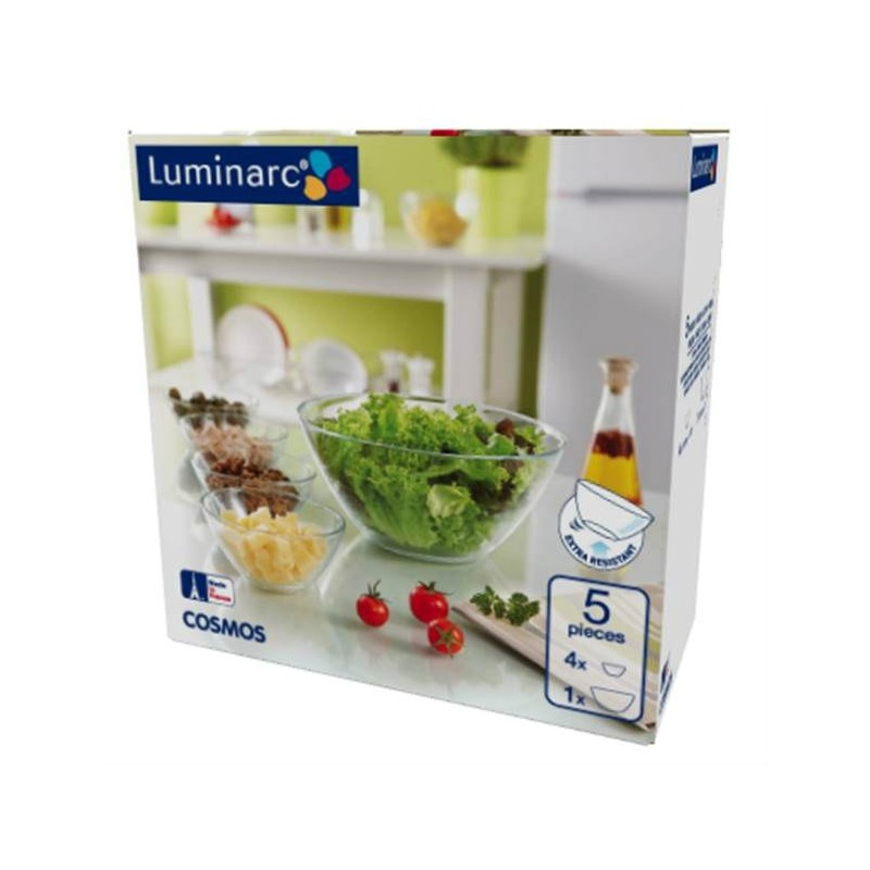 SET INSALATIERE IN VETRO COSMOS PZ 5 LUMINARC