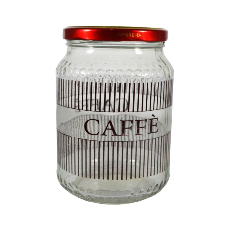 BARATTOLO VETRO DECORATO CC 770 CAFFE' CON TAPPO