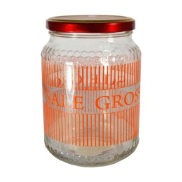 BARATTOLO VETRO DECORATO CC 770 SALE GROSSO CON TAPPO