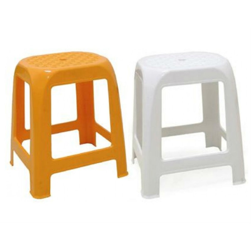 SGABELLO PLASTICA ELFO CM 41x35x46 H BIANCO