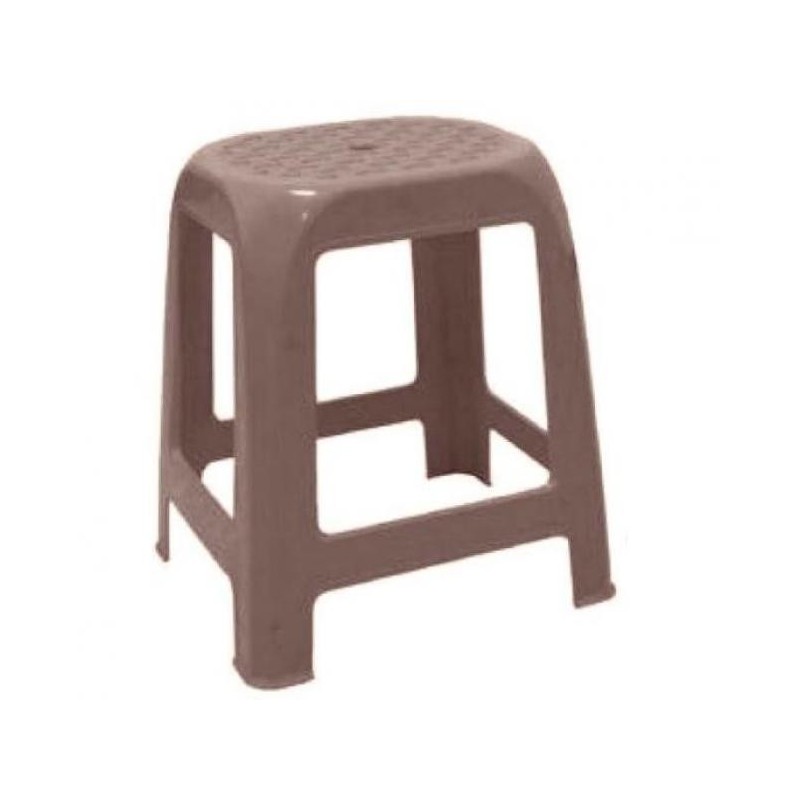 SGABELLO PLASTICA ELFO CM 41x35x46 H TORTORA