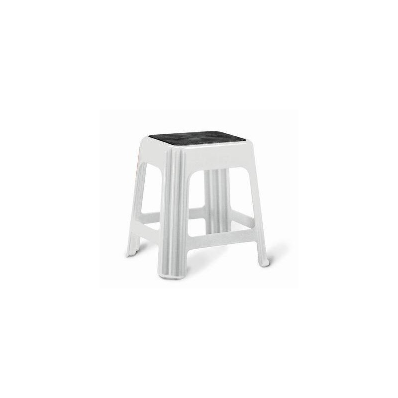 SGABELLO PLASTICA NOVANTA CON TAPPETO GOMMA BIANCO/NERO