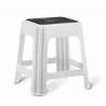 SGABELLO PLASTICA NOVANTA CON TAPPETO GOMMA BIANCO/NERO