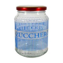 BARATTOLO VETRO DECORATO CC 770 ZUCCHERO CON TAPPO