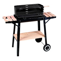 BARBECUE A LEGNA RETTANGOLARE CON MENSOLE CM 93x33x85 H
