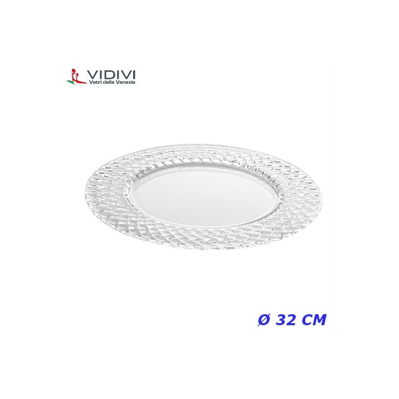 SOTTOPIATTO VETRO TRASPARENTE CAMPIELLO CM 32 SET 2 Pz