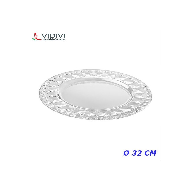 sottopiatto in vetro trasparente modello carre
