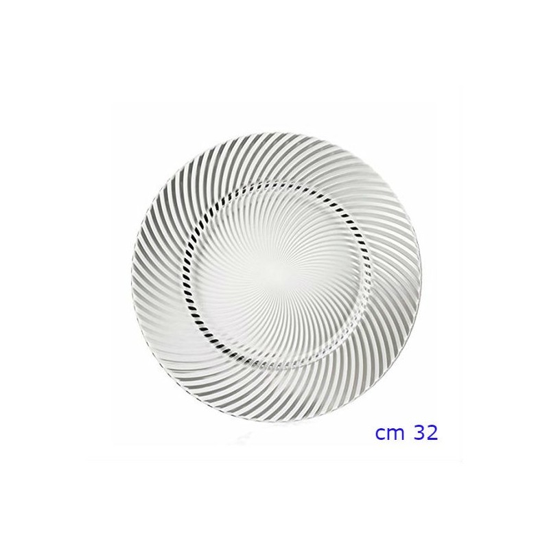 SOTTOPIATTO VETRO TRASPARENTE EMOZIONI CM 32 SET 6 Pz