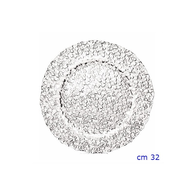 SOTTOPIATTO VETRO TRASPARENTE GOCCE CM 32 SET 6 Pz