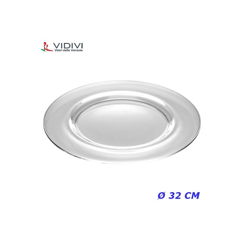 SOTTOPIATTO VETRO TRASPARENTE RIALTO CM 32