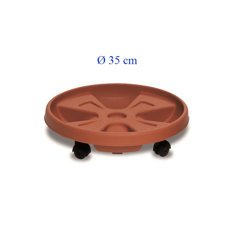 Sottovaso con Ruote Roller Ø35 cm | Pratico e Robusto - Ragstore