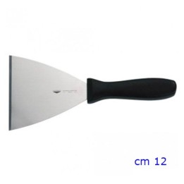 Spatola triangolare in acciaio inox Paderno da 12 cm con manico nero antiscivolo