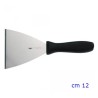 Spatola triangolare in acciaio inox Paderno da 12 cm con manico nero antiscivolo
