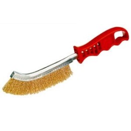 SPAZZOLA OTTONATA PER SALDATORI MANICO PVC