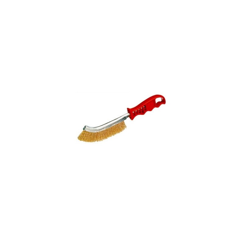SPAZZOLA OTTONATA PER SALDATORI MANICO PVC