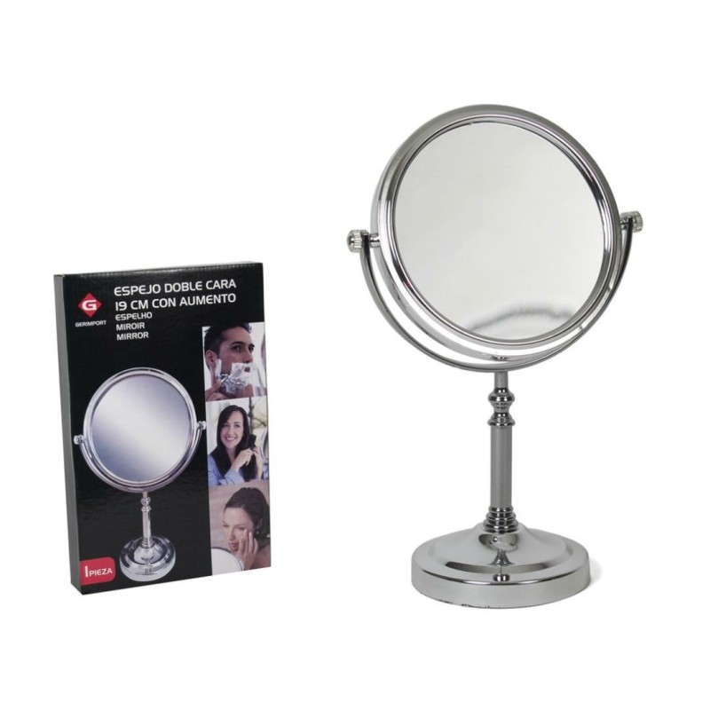 SPECCHIO DA APPOGGIO DOPPIA FACCIA CON INGRANDIMENTO CM 15