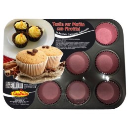 STAMPO PER MUFFIN CON PIROTTINI CM 35x27x3 FORMINE 12