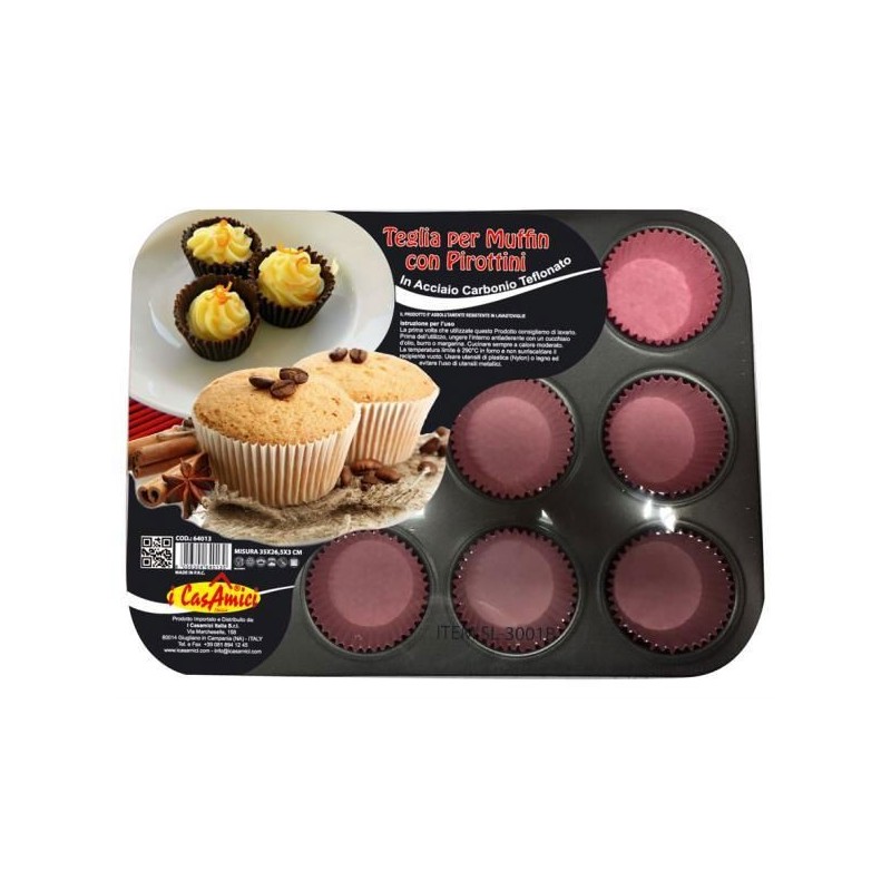 STAMPO PER MUFFIN CON PIROTTINI CM 35x27x3 FORMINE 12