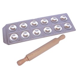 STAMPO RAVIOLI RAVIOLATORE QUADRATO AGNOLOTTI 12 CON MATTARELLO