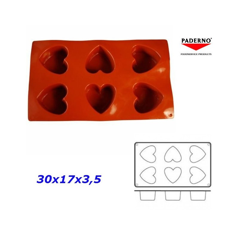 Stampo in silicone per dolci e rustici a forma di cuore 5 cm