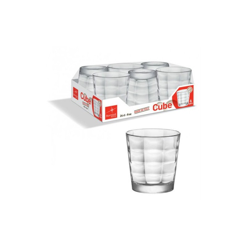BICCHIERE CUBE ACQUA TRASPARENTE 24 CL Pz 6