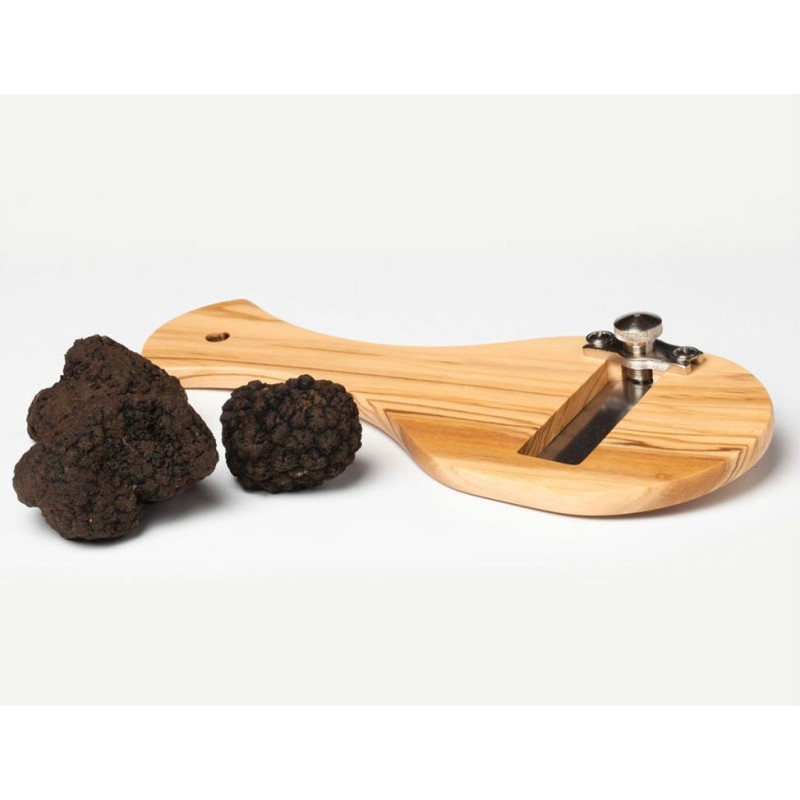 TAGLIA TARTUFO IN LEGNO DI OLIVO LAMA LISCIA CM 6
