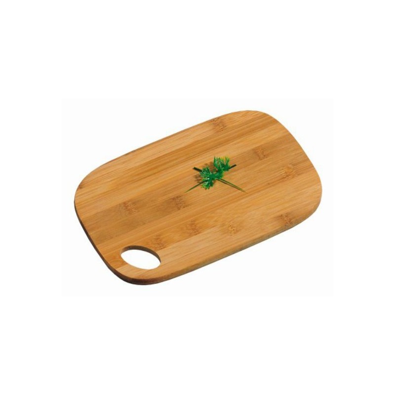 TAGLIERE IN LEGNO DI BAMBU' OVALE CON FORO CM 28x24x0,8