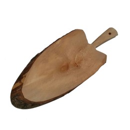 TAGLIERE IN LEGNO OVALE CORTECCIA CON MANICO CM 48x20