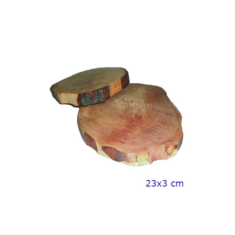 Tagliere rustico da portata in legno naturale per salumi e formaggi da 22 cm