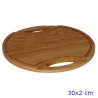 TAGLIERE IN LEGNO TONDO ROVERE CM 30 CON MANICI