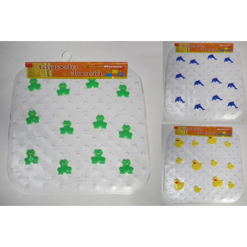 TAPPETO DOCCIA CON ANIMALI WELKHOME CM 55x55