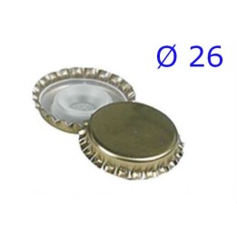 TAPPI CORONA D.26 C/BIDULE CORTO Pz 100 - ORO