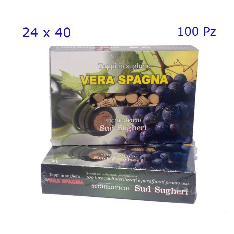 TAPPI SUGHERO VERA SPAGNA 24x40 Pz 100