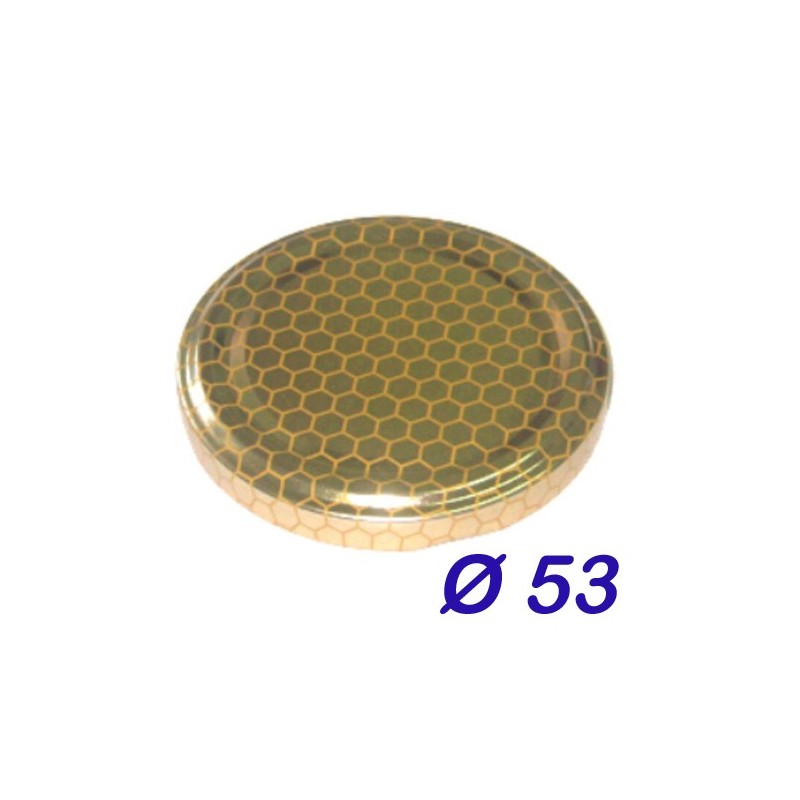 Tappi Capsule stampate Alveare per barattoli miele diam 53 mm - 100 pz