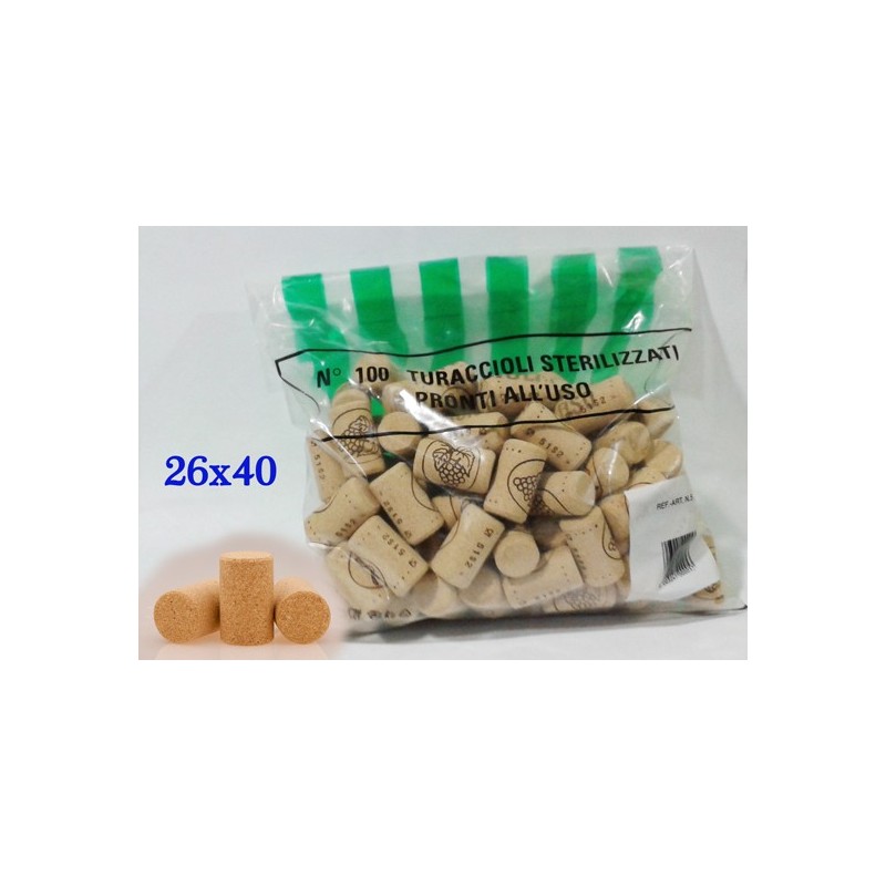 TAPPO SUGHERO AGGLOMERATO MICRO 26x40 Pz 100