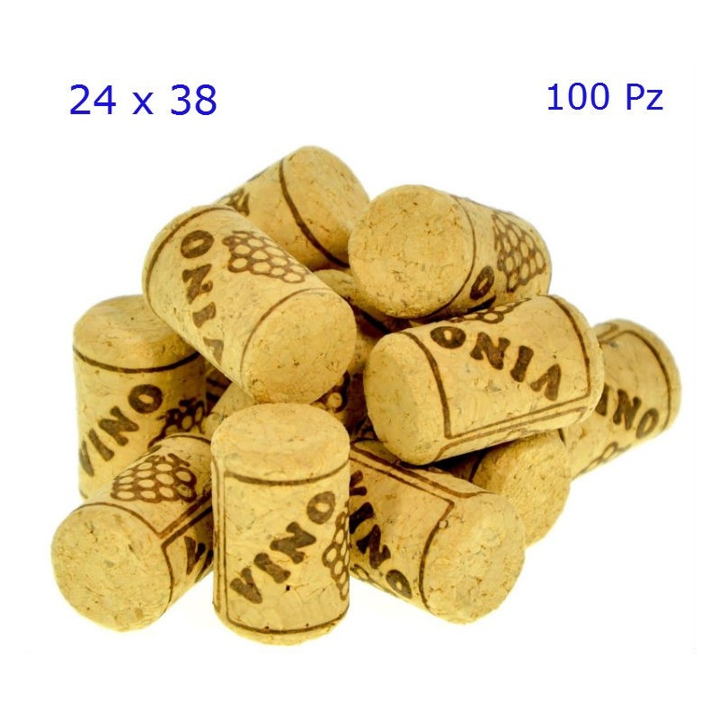 TAPPO SUGHERO AGGLOMERATO TIPO A 24x38 Pz 100