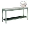 TAVOLO INOX CON ALZATINA E RIPIANO INFERIORE CM 150x80x85h